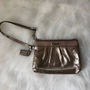 COACH Gold Lame Wristlet *Gently Used*